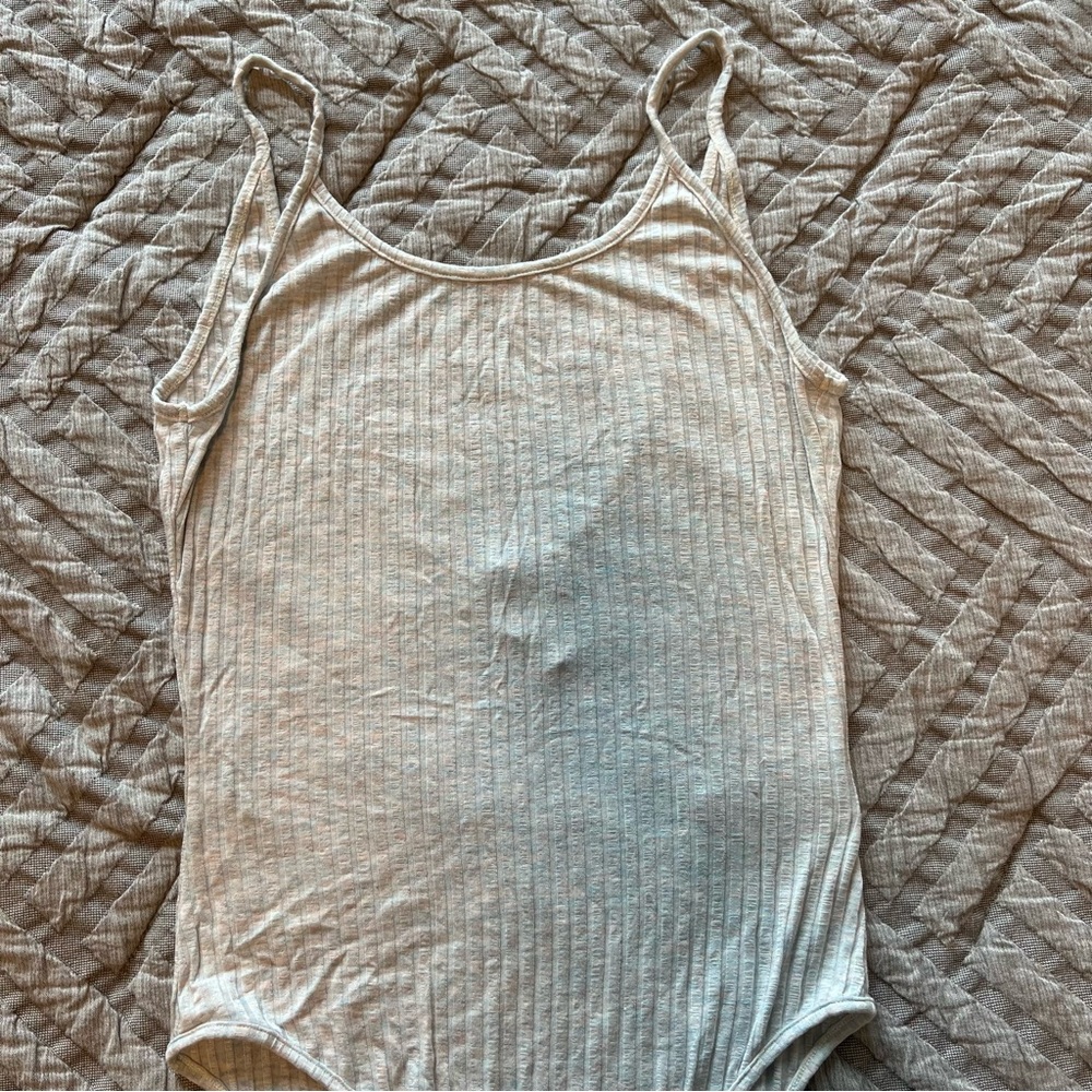 Women’s UO Medium Light Blue and Pink Ribbed Body Suit